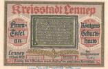 Notgeld DE 75 Pf. -F- Notgeld Stadt Lennep 791.1 , 75 Pfennig Schein -F- in kfr. von 1921 , Westfalen -