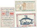 Notgeld DE 4 Scheine kpl. Castrop Notgeld 224.1 , Wohltätigkeits Bazar Set mit 4 Scheinen in kfr. von 1921 -