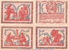 Seriennotgeld Deutschland 4 x Notgeld Großbreitenbach kompl. 4 x Notgeld Tesselt Grossbreitenbach 477.3.b , Set mit 4 Scheinen in kfr. o.D. -