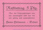 Seriennotgeld Deutschland Notgeld Hillmann Erfurt 5 Pfennig Notgeld Hans Hillamnn Erfurt 342.1 , 5 Pfennig Schein -1.Ausg.- in kfr. o.D. TH -