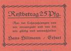 Seriennotgeld Deutschland Notgeld Hillmann Erfurt 25 Pfennig Notgeld Hans Hillamnn Erfurt 342.1 , 25 Pfennig Schein -1.Ausg.- in kfr. o.D. TH -