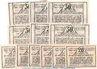 Notgeld DE 12 Scheine kpl. Notgeld Norder Dithmarschen 983.4.a , Set mit 12 Scheinen in kfr. von 1921 , SH -