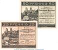 Notgeld DE 2 Scheine kpl. Notgeld Schönecken Wetteldorf 1198.1 , Set mit 2 Scheinen in kfr. von 1921 , RHL -