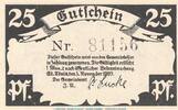 Seriennotgeld Deutschland Notgeld St.Tönis 25 Pf. Nr.1 Notgeld Gemeinde St. Tönis 1167.1.a , 25 Pfennig Schein Nr.1 in kfr. 1920 NRW -