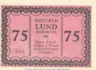DE Notgeld Lund Schobüll 75 Pf. --Kn-- Notgeld Gemeinde Lund-Schobüll 844.2.a , 75 Pfennig -Mit Kennummer- in kfr. o.D. -