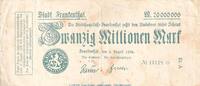 DE 20 Millionen Notgeld Frankenthal , 20 Millionen Mark Schein in gbr. Keller 1520.g von 1923 -
