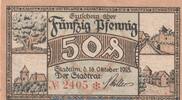 DE 50 Pf. Notgeld Stadt Stadtilm , 50 Pfennig Schein in kfr. Tieste 7050.05.03 von 1918 -