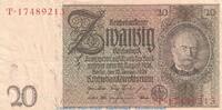 DE 20 Mk. -X 1- Reichsbanknote , 20 Mark Schein -X 1- in gbr. DEU-184.a, Ros.174, P.81 , 1929 -