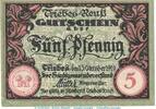 DE 5 Pf. Notgeld Gemeinde Triebes , 5 Pfennig Schein in kfr. Tieste 7450.05.25 , 1919 RäL -