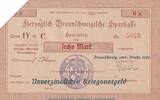 DE 6 Mk. Notgeld Herz. Sparkasse Braunschweig , 6 Mark Schein in kfr.E Geiger 058... 1918 -