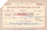 DE 6 Mk. Notgeld Herz. Sparkasse Braunschweig , 6 Mark Schein in gbr.E Geiger 058... 1918 -