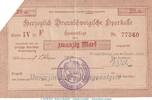 DE 20 Mk. Notgeld Herz. Sparkasse Braunschweig , 20 Mark Schein in gbr.E Geiger 058.. 1918 -