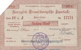 DE 50 Mk. Notgeld Herz. Sparkasse Braunschweig , 50 Mark Schein in gbr.E Geiger 058.. 1918 -