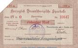 DE 100 Mk. Notgeld Herz. Sparkasse Braunschweig, 100 Mark Schein in gbr.E Geiger 058.. 1918 -