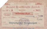 DE 300 Mk. Notgeld Herz. Sparkasse Braunschweig, 300 Mark Schein in kfr.E Geiger 058.. 1918 -