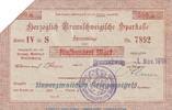 DE 500 Mk. Notgeld Herz. Sparkasse Braunschweig, 500 Mark Schein in gbr.E Geiger 058.. 1918 -