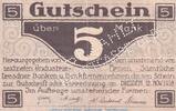 DE 5 Mk. Notgeld Gem. Industrie Dresden , 5 Mark Schein in gbr.E , Geiger 109.02 von 1918 -