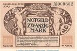 DE 20 Mk. Notgeld Distriktgemeinde Fürth, 20 Mark Schein in kfr.E , Geiger 165.03 von 1918 -
