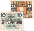 Notgeld DE 2 Scheine kpl. Notgeld Stadt Nürnberg , Set mit 2 Scheinen in kfr. Tieste 5190.090.05-6 BAY -