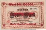 Großnotgeld Inflation 100.000 Mark -Überdruck- Notgeld Handelskammer Osnabrück , 100.000 Mark Schein in gbr. Keller 4207.b o.D. -