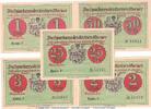 Seriennotgeld 5 Scheine kompl. Notgeld Sparkasse Weener 1388.1.a , Set mit 5 Scheinen -F- in kfr. o.D. NDS -
