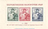 Bizone Block 1 Briefmarken Block 1 -Exportmesse Hannover 1949- in kfr. Mi.103-105 , Bizone -