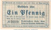 Serienscheine DE 1 Pf. Trier Notgeld 1342.2 Buchdruckerei Koch , 1 Pfennig Schein in kfr. von 1920 -