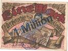 Inflation 1 Mio Überdruck Tonndorf Lohe , Banknote 1 Million Überdruck Schein in gbr. Keller 5184.a Infl. -