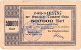 Inflation 500.000 Mk. Tonndorf Lohe , Banknote 500.000 Mark Schein in gbr. Keller 5184.b Inflation -