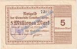 Inflation 5 Mio. Mk. Tonndorf Lohe , Banknote 5 Millionen Mark Schein in gbr. Keller 5184.b Inflation -