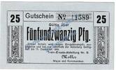 Kleingeld 1914-1922 DE 25 Pf. Coblenz , Notgeld -Train- 25 Pfennig in kfr. Tieste 1165.75.01 , Rheinland o.D. -