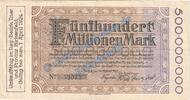 Inflation 1923 DE 500 Mio. Mk. Trier , Banknote 500 Millionen Mark Schein in gbr. Keller 5229.k , RHL von 1923 -