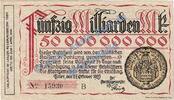 Inflation 1923 DE 50 Mia. Mk. Trier , Banknote 50 Milliarden Mark Schein in gbr. Keller 5209.y , RHL von 1923 -