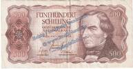 500 Schilling 1965 Banknote Österreich , 500 Schilling Schein in gbr. P.139 von 1965 , Österreich circulated , 3