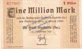 Inflation De 1 Mio. Mk. Glashütte , Banknote 1 Million Mark Schein in gbr. Keller 1793.b , Sachsen 1923 -