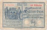 Inflation De 500 Mia. Mk. Glashütte , Banknote 500 Milliarden Mark Schein in gbr. Keller 1793.h , von 1923 -