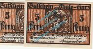 Notgeld De 5 Pf. -Fehldruck- Thale , Notgeld 5 Pfennig --Zeilenabstand-- in kfr. M-G 1320.4... SA von 1921 -
