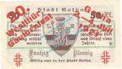 Notgeld De 50 Pf. Nr.4 -Aufdruck orangerot- Gotha , Notgeld 50 Pfennig Nr.4 -Gauturnfest- in kfr. M-G 456.5.a Thüringen 1921 -