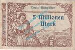 Großnotgeld Inflation 5 Mio. Mk. Ahrweiler , Notgeld 5 Million Mark -blau- in gbr. Keller 28.a.44 , RHL 1923 -