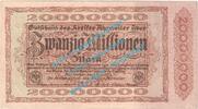 Inflation DE 20 Mio. Mk. Ahrweiler , Notgeld 20 Millionen Mark -o.Wz in kfr. Keller 28.a , Rheinland 1923 -
