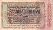 Großnotgeld Inflation 20 Mio. Mk. Ahrweiler , Notgeld 20 Millionen Mark -Wz- in gbr. Keller 28.a , Rheinland 1923 -