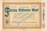 Großnotgeld Inflation 50 Mio. Mk. Ahrweiler , Notgeld 50 Millionen Mark -o.Wz- in gbr. Keller 28.a Rheinland 1923 -