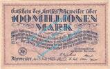 Großnotgeld Inflation 100 Mio. Mk. Ahrweiler , Notgeld 100 Millionen Mark -v.Kreise- in gbr. Keller 28.a , RHL 1923 -