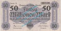 Großnotgeld Inflation 50 Mio. Mk. Apolda , Notgeld 50 Millionen Mark Schein in f-kfr. Keller 121.a Thüringen 1923 -