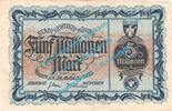 Großnotgeld Inflation 100 Mk. München , Notgeld 5 Millionen Mark Schein in L-gbr. Keller 3650.c , Bayern 1923 -