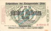 Inflation DE 100 Mio. Mk. Speyer , Notgeld 100 Millionen Mark Schein in f-kfr. Keller 4286.d , Pfalz 1923 -