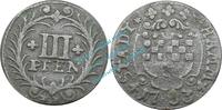 Westfalen bis 1871 3 Pf. Kleinmünze , 3 Pfennige der Stadt Hamm , ss von 1733 -0565- -