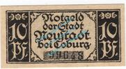 Notgeld DE 10 Pf. Neustadt , Notgeld 10 Pfennig Schein in kfr. Tieste 4940.05.20 , Bayern 1920 -