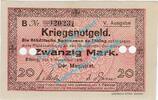 Großnotgeld 1918 20 Mk. Elbing , Notgeld 20 Mark Schein in kfr.E Geiger 126.17.c , Westpreussen von 1918 -