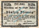 Notgeld DE 50 Pf. Itzehoe , Notgeld 50 Pfennig Schein in gbr. Tieste 3225.05.05 , SH von 1917 -